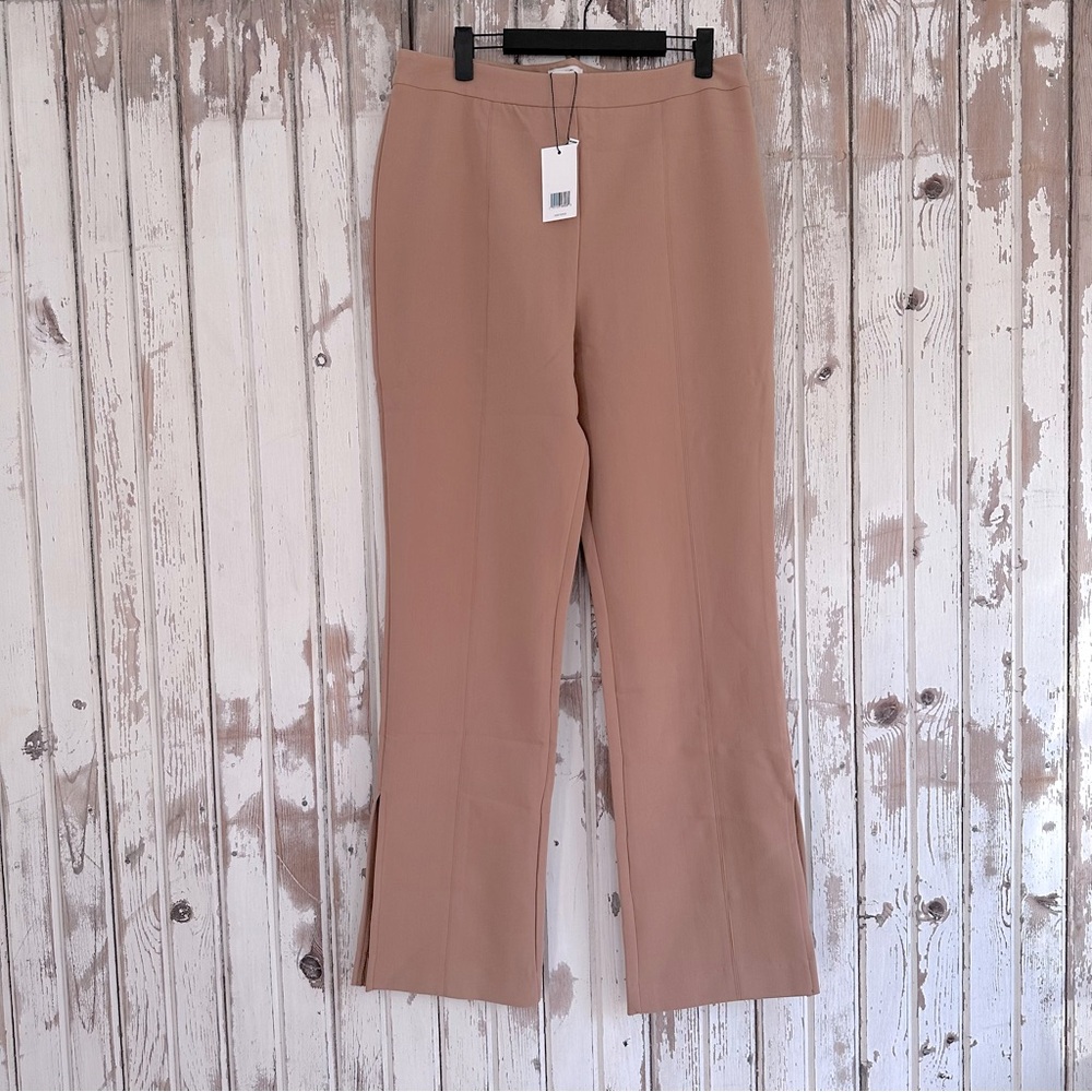 NWT Jason Wu Dress Pants, Tan, Side Vent Hem Trousers, Large